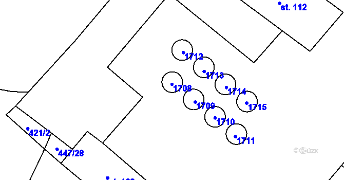 Parcela st. 104 v KÚ Stebno u Dubic, Katastrální mapa