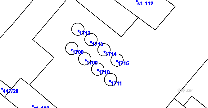 Parcela st. 110 v KÚ Stebno u Dubic, Katastrální mapa