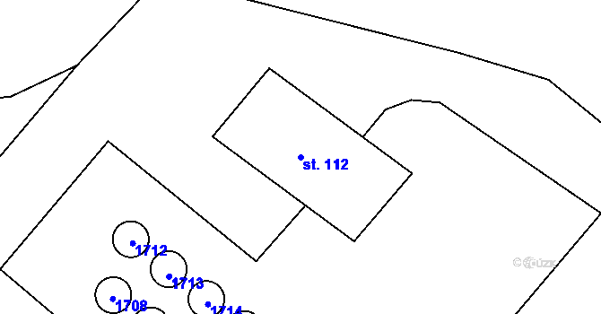 Parcela st. 112 v KÚ Stebno u Dubic, Katastrální mapa