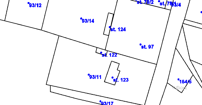 Parcela st. 122 v KÚ Stebno u Dubic, Katastrální mapa