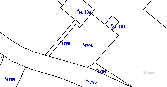 Parcela st. 447/5 v KÚ Stebno u Dubic, Katastrální mapa