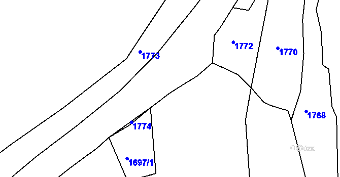 Parcela st. 879/3 v KÚ Stebno u Dubic, Katastrální mapa