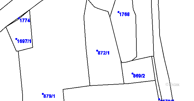 Parcela st. 872/1 v KÚ Stebno u Dubic, Katastrální mapa