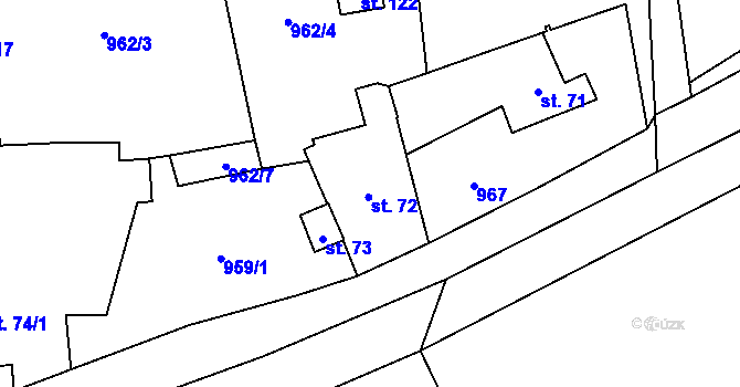 Parcela st. 72 v KÚ Suchá u Stebna, Katastrální mapa