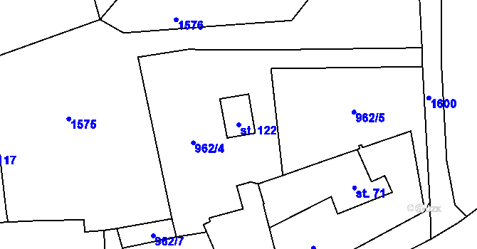 Parcela st. 122 v KÚ Suchá u Stebna, Katastrální mapa