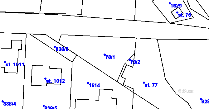Parcela st. 78/1 v KÚ Stěbořice, Katastrální mapa