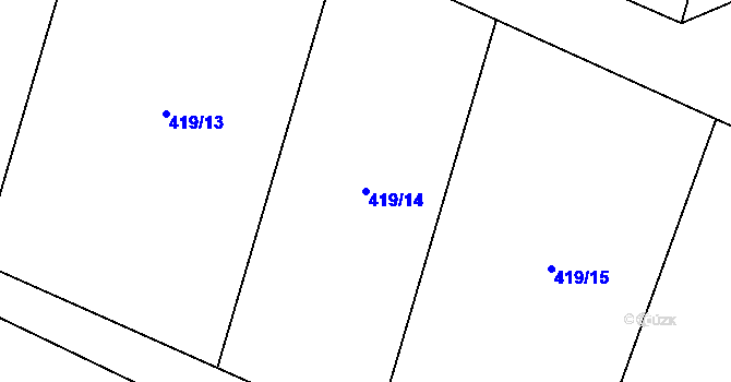 Parcela st. 419/14 v KÚ Stěbořice, Katastrální mapa