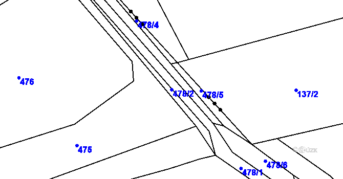 Parcela st. 478/2 v KÚ Stěbořice, Katastrální mapa