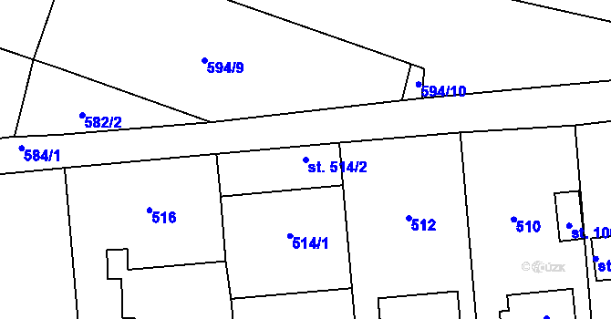 Parcela st. 514/2 v KÚ Stěbořice, Katastrální mapa