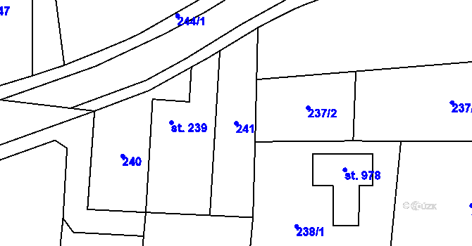 Parcela st. 241 v KÚ Stěbořice, Katastrální mapa