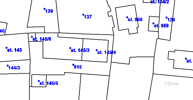 Parcela st. 145/4 v KÚ Stěbořice, Katastrální mapa