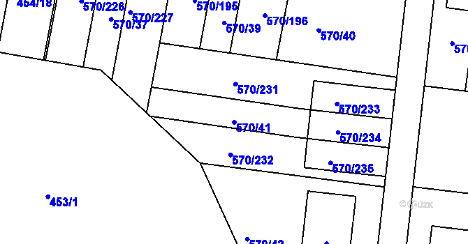 Parcela st. 570/41 v KÚ Stehelčeves, Katastrální mapa