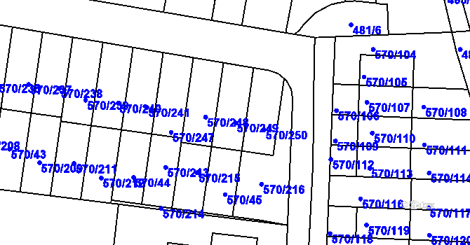 Parcela st. 570/249 v KÚ Stehelčeves, Katastrální mapa