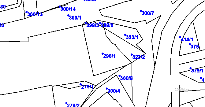 Parcela st. 298/1 v KÚ Stehelčeves, Katastrální mapa