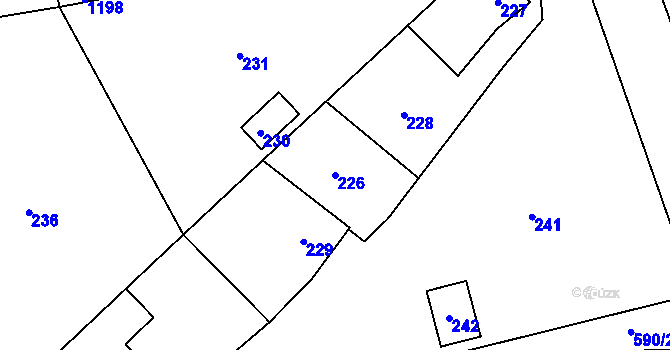 Parcela st. 226 v KÚ Stehelčeves, Katastrální mapa