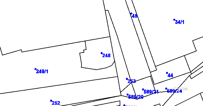 Parcela st. 248 v KÚ Stehelčeves, Katastrální mapa