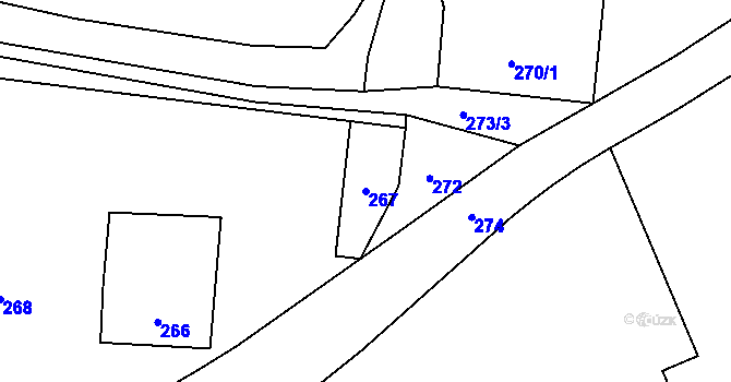 Parcela st. 267 v KÚ Stehelčeves, Katastrální mapa