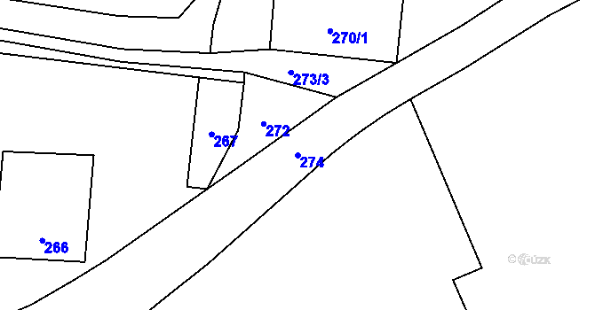 Parcela st. 274 v KÚ Stehelčeves, Katastrální mapa
