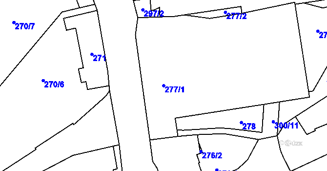 Parcela st. 277/1 v KÚ Stehelčeves, Katastrální mapa