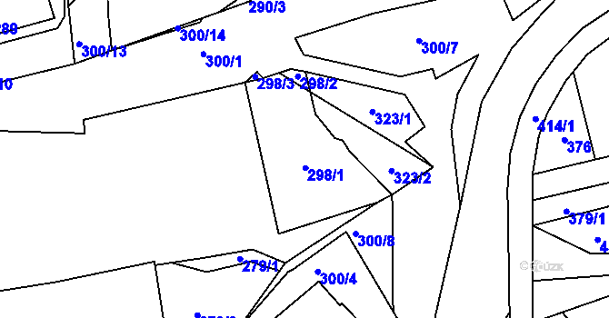 Parcela st. 298 v KÚ Stehelčeves, Katastrální mapa