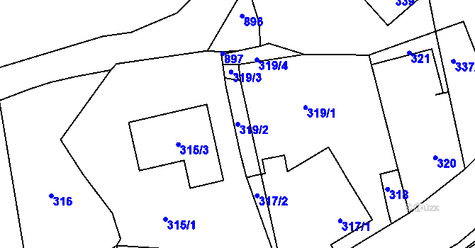 Parcela st. 319/2 v KÚ Stehelčeves, Katastrální mapa