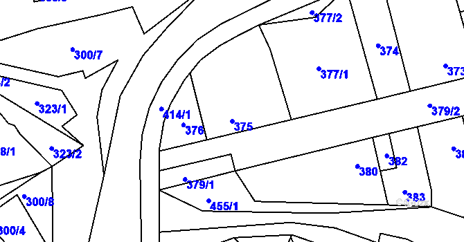 Parcela st. 375 v KÚ Stehelčeves, Katastrální mapa