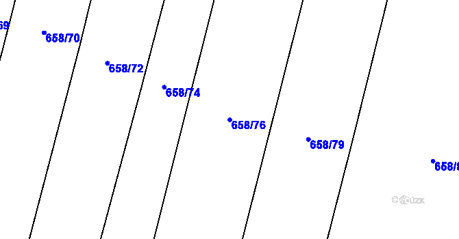 Parcela st. 658/76 v KÚ Stěžery, Katastrální mapa