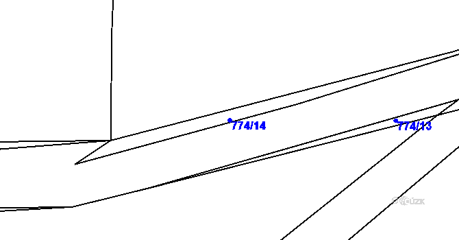 Parcela st. 774/14 v KÚ Stěžery, Katastrální mapa