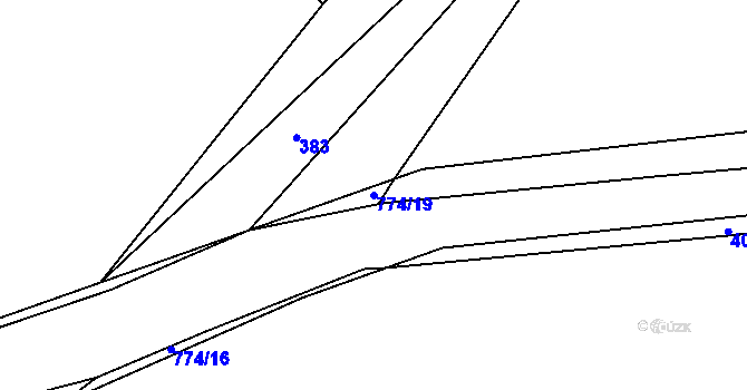 Parcela st. 774/19 v KÚ Stěžery, Katastrální mapa