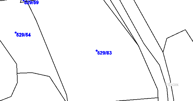 Parcela st. 529/83 v KÚ Stěžov, Katastrální mapa