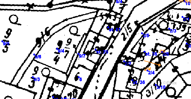 Parcela st. 25 v KÚ Stínava, Katastrální mapa