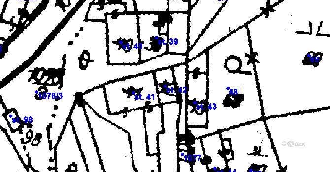 Parcela st. 42 v KÚ Stínava, Katastrální mapa