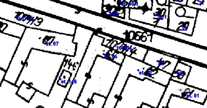 Parcela st. 65 v KÚ Stínava, Katastrální mapa