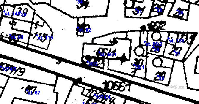 Parcela st. 66/1 v KÚ Stínava, Katastrální mapa