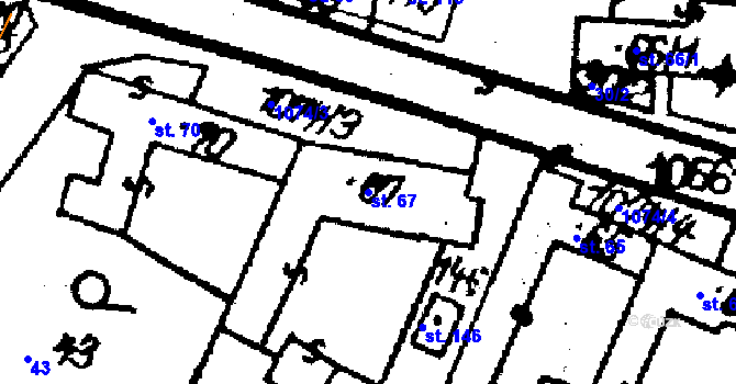 Parcela st. 67 v KÚ Stínava, Katastrální mapa