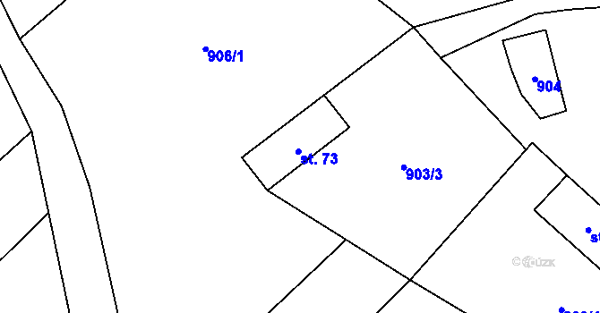 Parcela st. 73 v KÚ Stínava, Katastrální mapa
