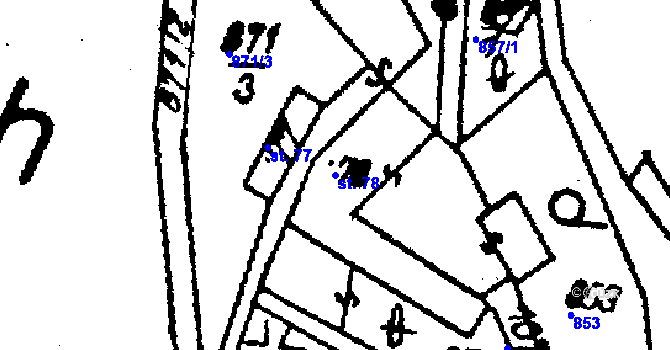Parcela st. 78 v KÚ Stínava, Katastrální mapa