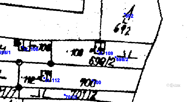 Parcela st. 109 v KÚ Stínava, Katastrální mapa