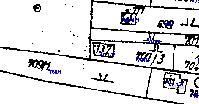 Parcela st. 137 v KÚ Stínava, Katastrální mapa