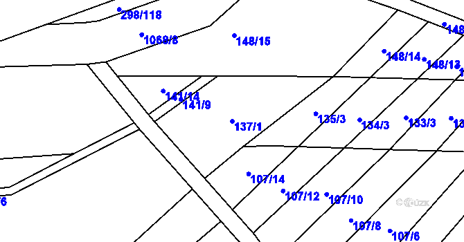 Parcela st. 137/1 v KÚ Stínava, Katastrální mapa