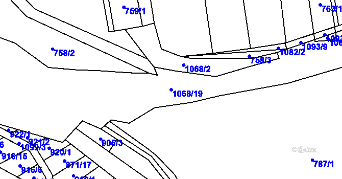 Parcela st. 1068/19 v KÚ Stínava, Katastrální mapa