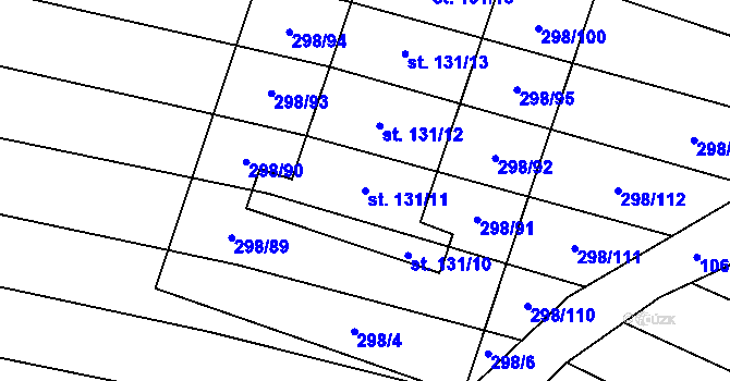 Parcela st. 131/11 v KÚ Stínava, Katastrální mapa