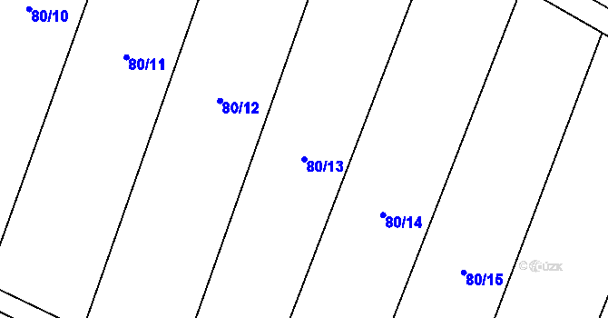 Parcela st. 80/13 v KÚ Stínava, Katastrální mapa