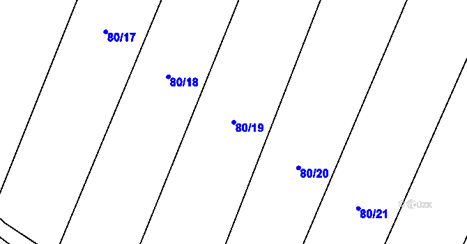 Parcela st. 80/19 v KÚ Stínava, Katastrální mapa