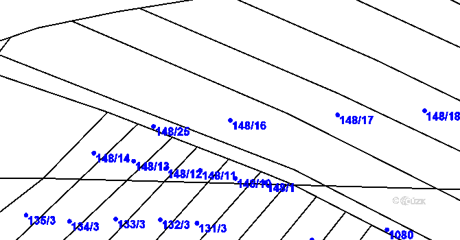 Parcela st. 148/16 v KÚ Stínava, Katastrální mapa
