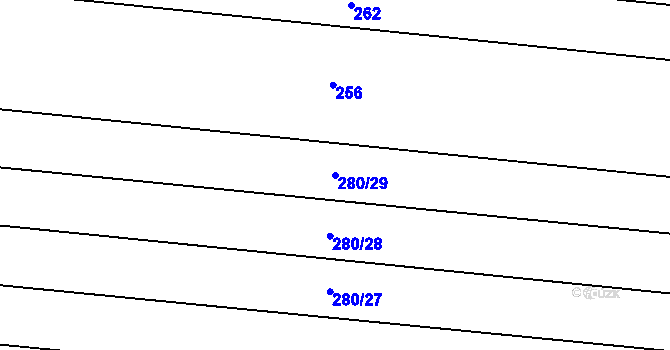 Parcela st. 280/29 v KÚ Stínava, Katastrální mapa