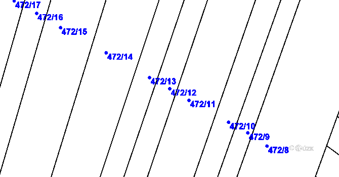 Parcela st. 472/12 v KÚ Stínava, Katastrální mapa