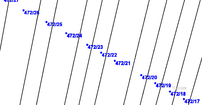 Parcela st. 472/22 v KÚ Stínava, Katastrální mapa