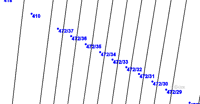 Parcela st. 472/34 v KÚ Stínava, Katastrální mapa