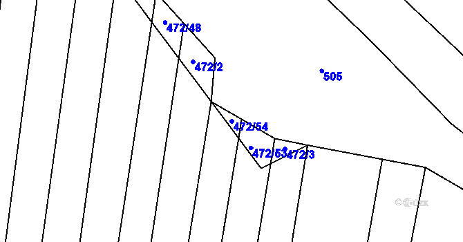 Parcela st. 472/54 v KÚ Stínava, Katastrální mapa